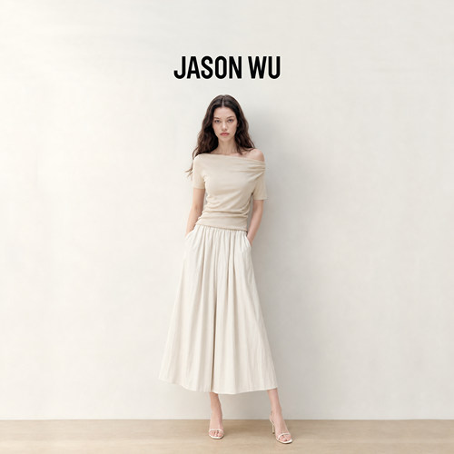 JASON WU-J系列棉感阔腿裤九分裤休闲裤女夏