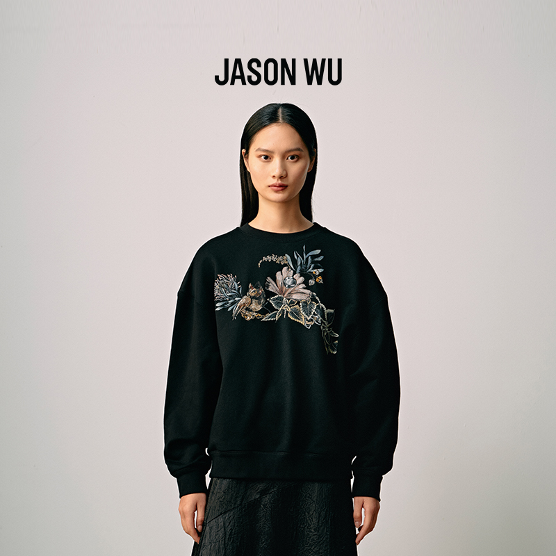 JASONWU适中宽松棉印花刺绣