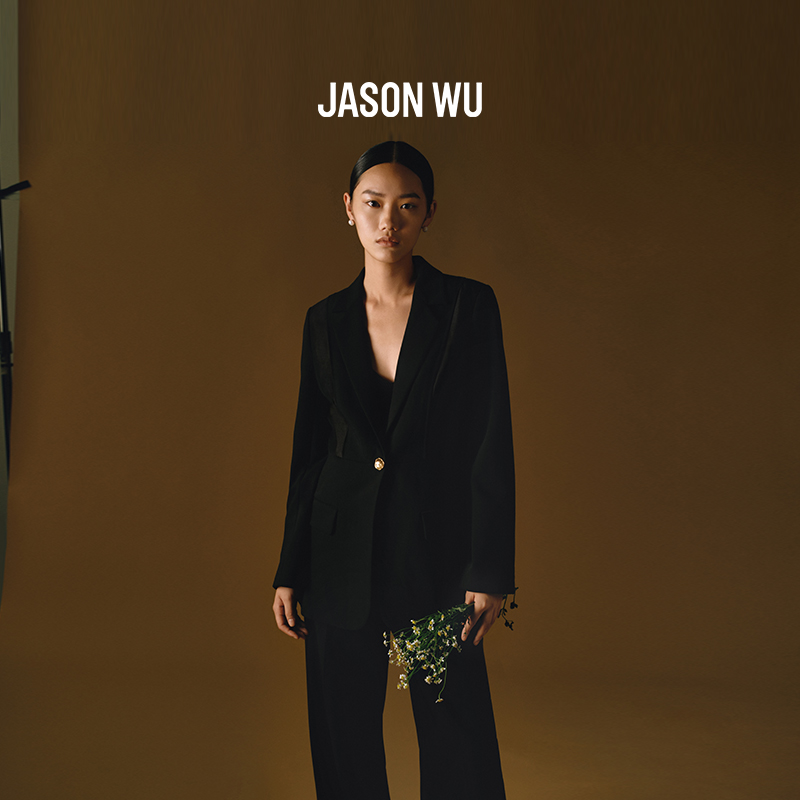 【绵羊毛】JASON WU25秋冬新款时尚解构拼接设计感通勤西装外套女