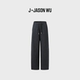JASON 女 松紧显瘦宽松垂感休闲裤 J系列羊毛混纺加厚直筒阔腿裤