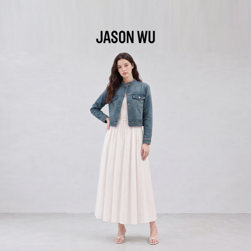 棉感复古水洗做旧立领短款牛仔外套女秋季新