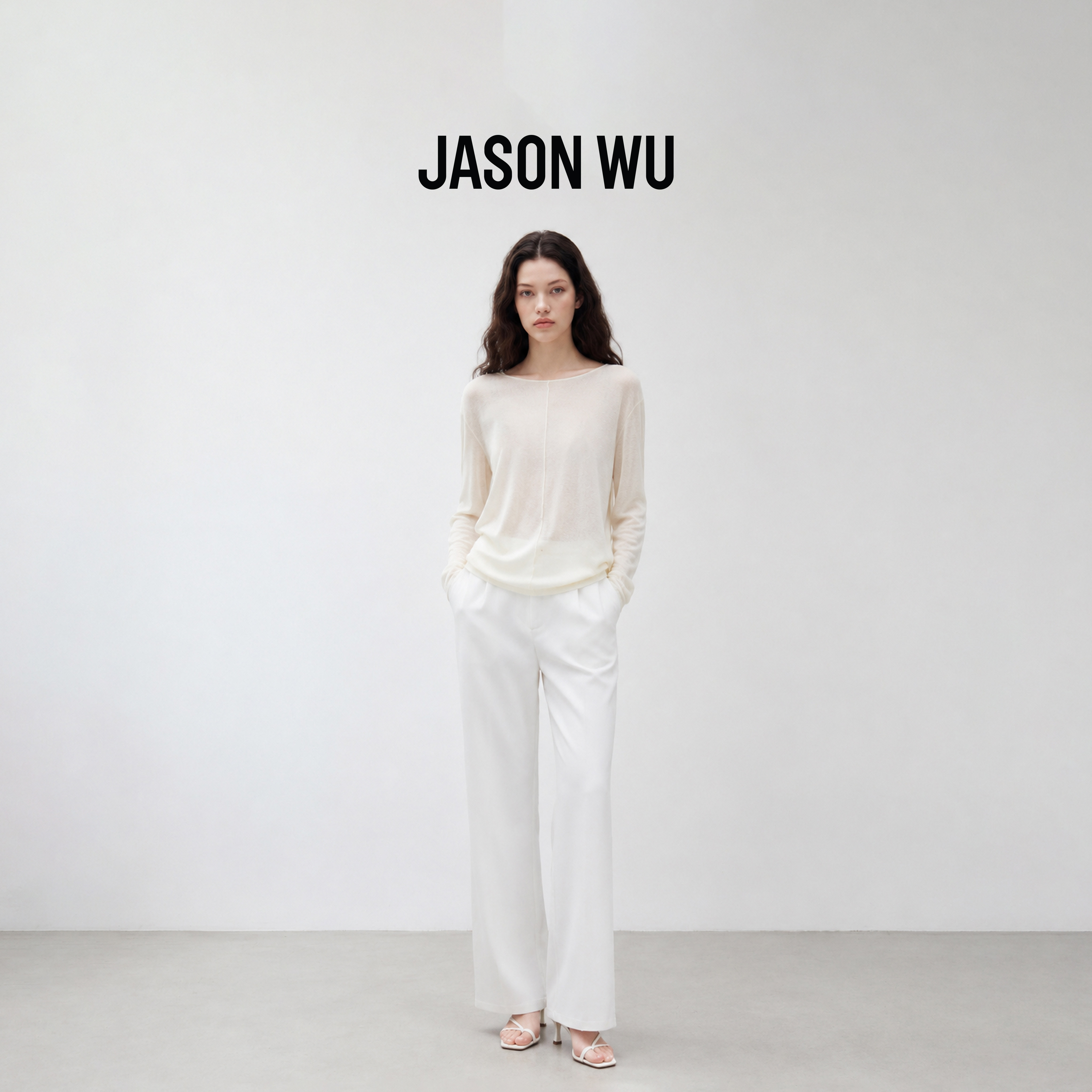 JASON WU-J系列时尚简约基础百搭长袖针织衫罩衫上衣女早秋新款