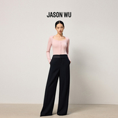 裤 子女 WU25秋冬新款 高档简约通勤拼接直筒西装 绵羊毛 JASON