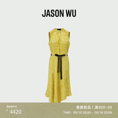 【春夏新品】JASON WU 24年新款真丝无袖褶饰印花裙子长裙连衣裙