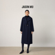 秋冬新款 JASON 羊毛立领廓形毛呢上衣长大衣女
