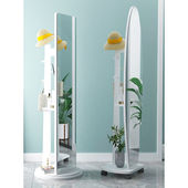 穿衣镜落地旋转储物全身镜简约落地镜卧室立体大镜子移动旋转穿衣