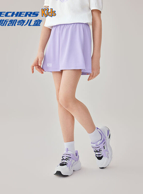 Skechers斯凯奇夏季新款女童潮流百搭短裙透气休闲半身裙L225G035