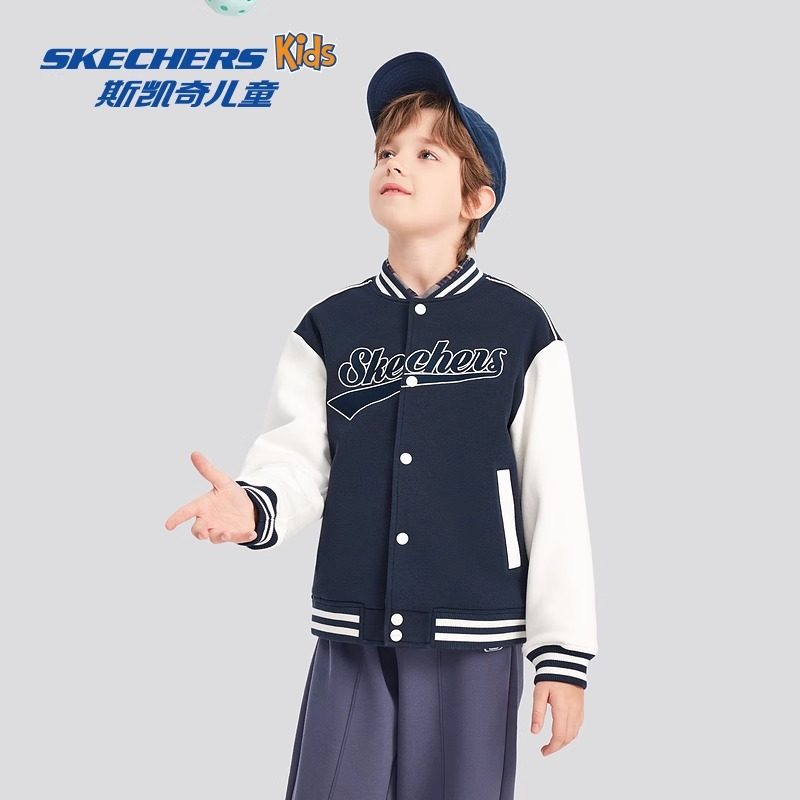 Skechers斯凯奇新款男童柔软舒适棒球服时尚休闲运动外套L125B031,运动服/休闲服装,运动茄克/外套,淘宝优惠券,粉丝福利购,淘宝优惠卷