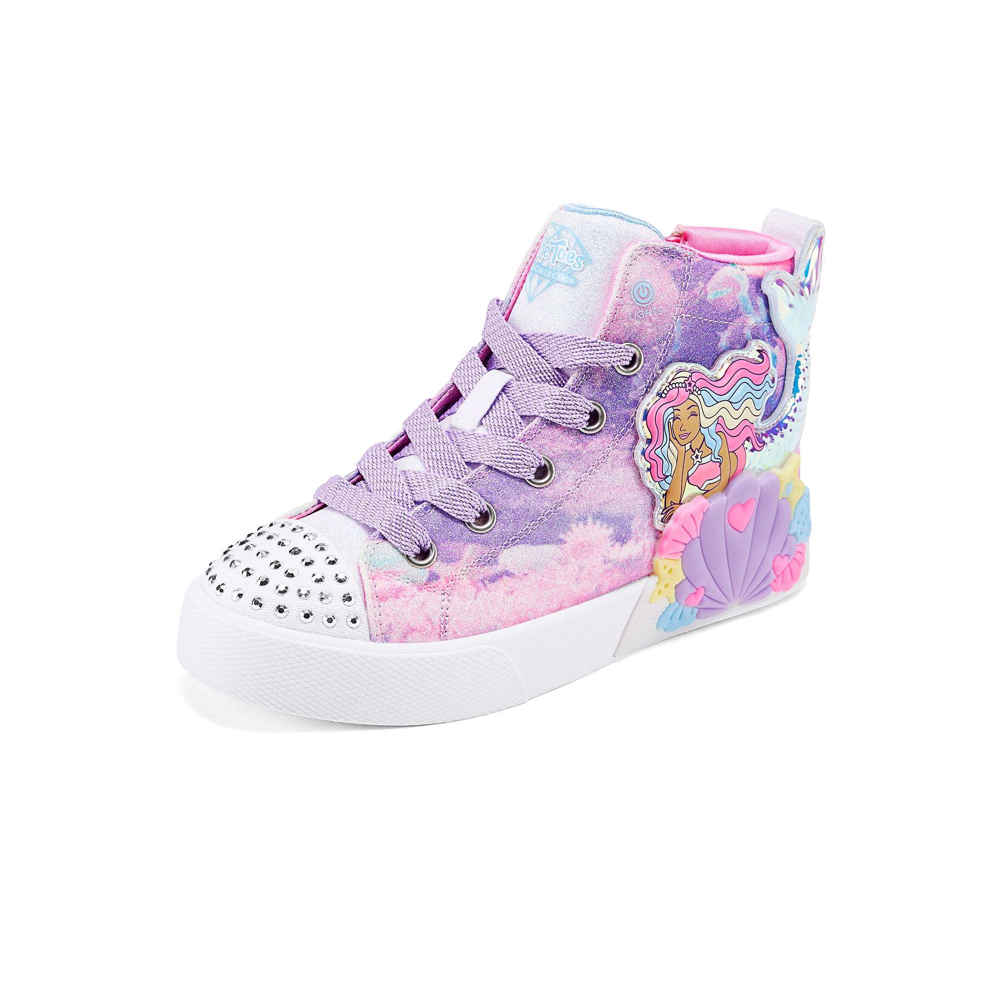 斯凯奇女童时尚炫酷休闲闪钻鞋