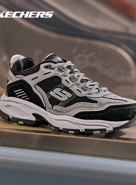 Skechers斯凯奇春夏新款男子复古时尚老爹鞋加绒保暖休闲鞋237125