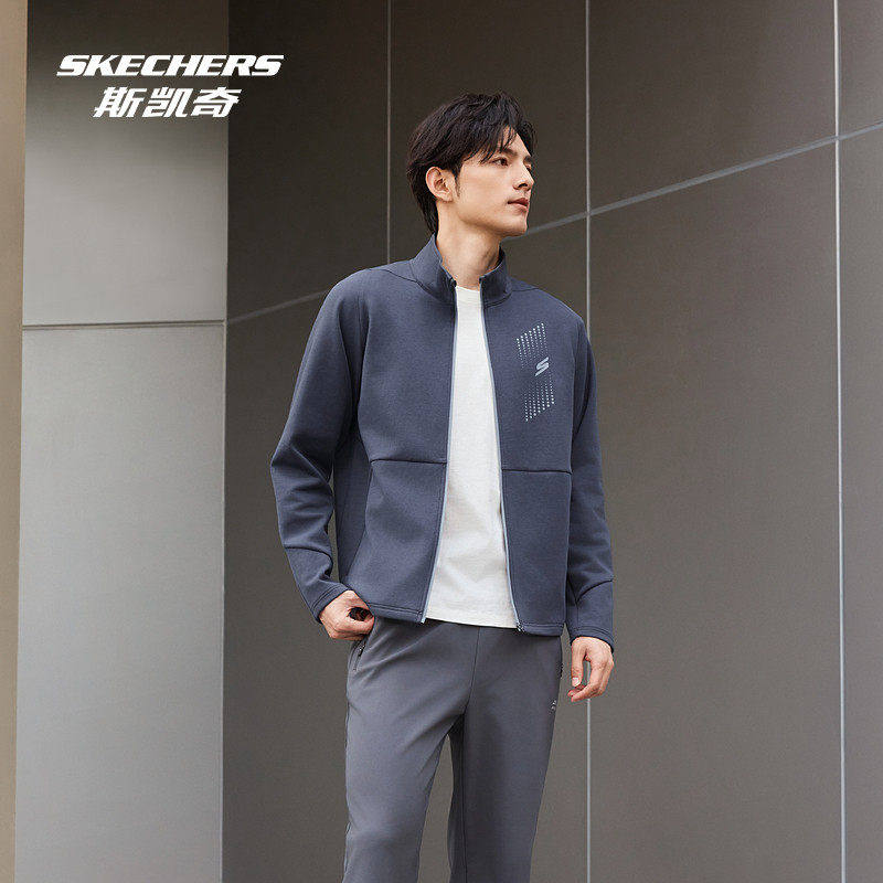 Skechers斯凯奇男士秋冬款户外跑步保暖透气针织运动外套P425M126,运动服/休闲服装,运动茄克/外套,淘宝优惠券,粉丝福利购,淘宝优惠卷