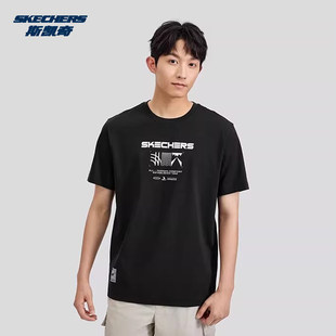 T恤衫 圆领凉感透气运动短袖 P224M043 春夏新款 Skechers斯凯奇男士