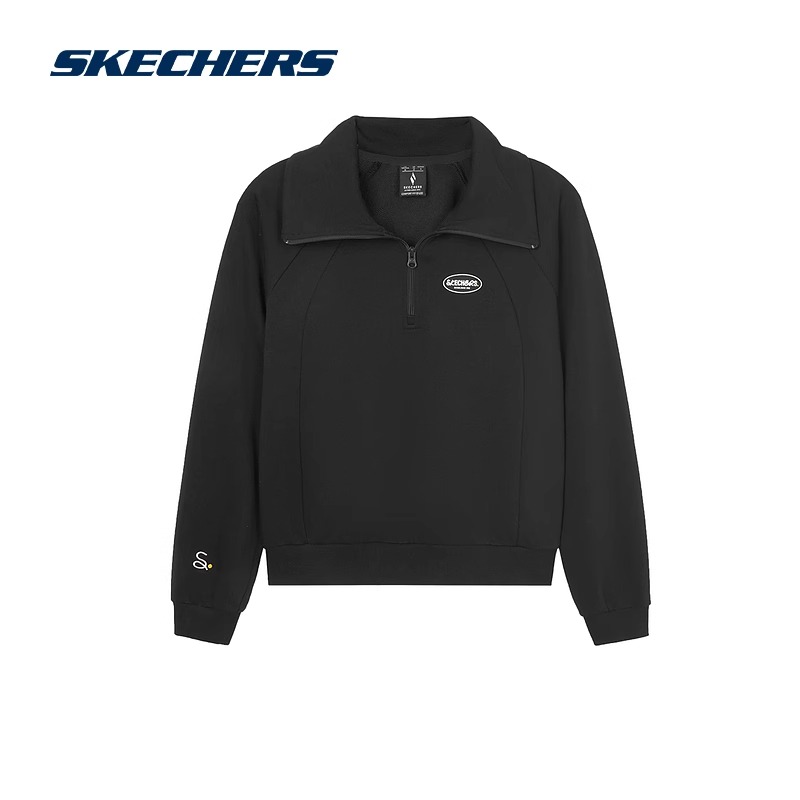 斯凯奇女子简约时尚针织套头卫衣