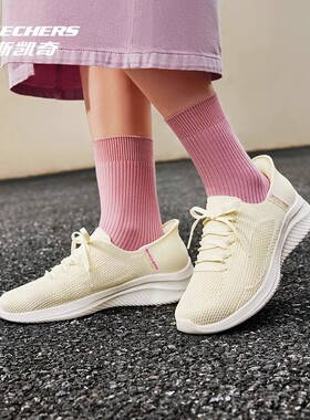 Skechers斯凯奇新款女子轻盈舒适闪穿运动鞋透气时尚休闲鞋150457