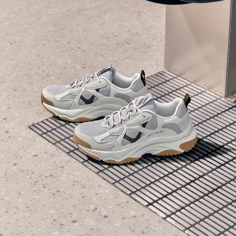 斯凯奇新款女子复古厚底老爹鞋