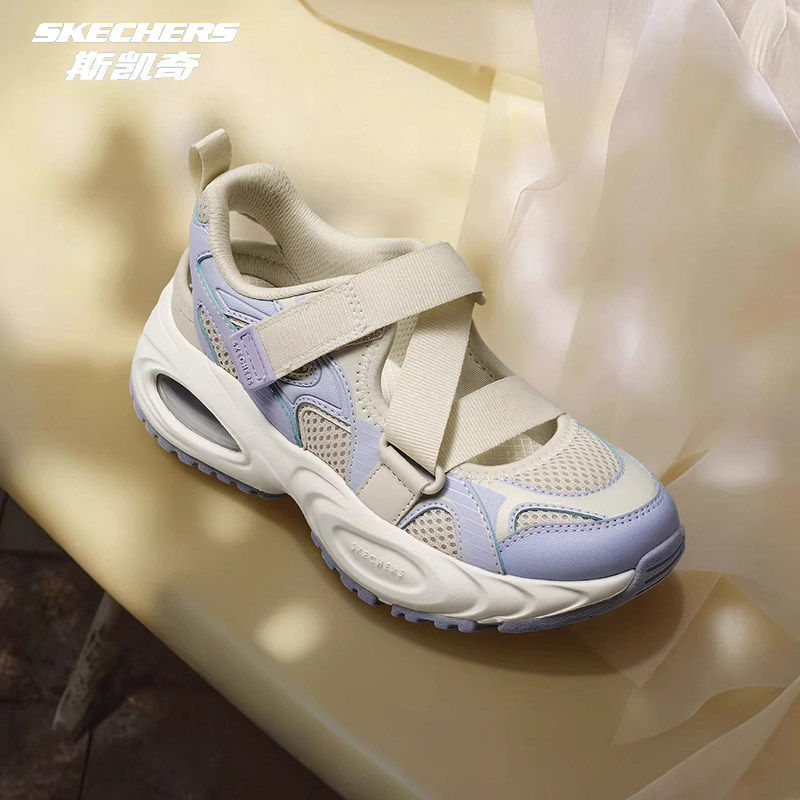 Skechers斯凯奇女童春夏魔术贴玛丽珍鞋减震透气休闲凉鞋319396L