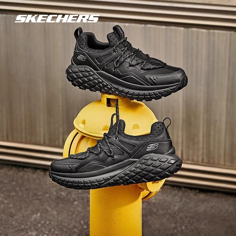 Skechers斯凯奇秋冬新款男子轻便休闲慢跑鞋撞色复古运动鞋232745