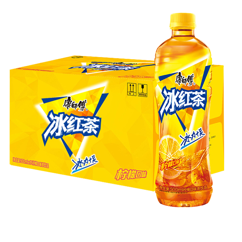 康师傅冰红茶瓶整箱柠檬红茶500