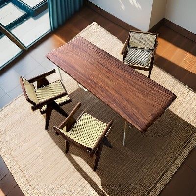 胡桃木大板桌天然原木奥坎茶桌柚木办公桌整块白蜡木书桌简约餐桌