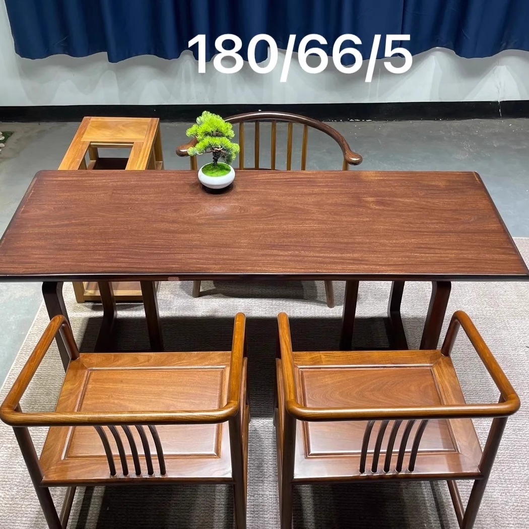 尺寸180*66*5柚木实木大板茶桌整板原木茶台新中式餐桌书桌办公桌