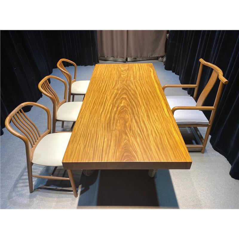 柚木全实木大板原木桌子黑檀茶桌奥坎茶台办公桌餐桌书桌家具