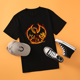 2023款 儿童衣服喷火龙水箭龟 精灵宝可梦周边T恤男童神奇宝贝短袖