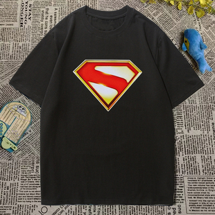 超人周边电影短袖儿童T恤学生宽松女男大童装亲子装衣服Superman
