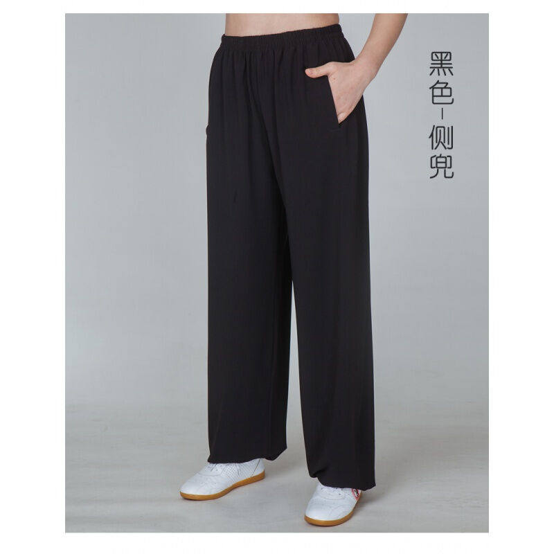 太极裤女男春夏季冰牛奶丝莫代尔棉武术训练灯笼太极拳练功裤子太