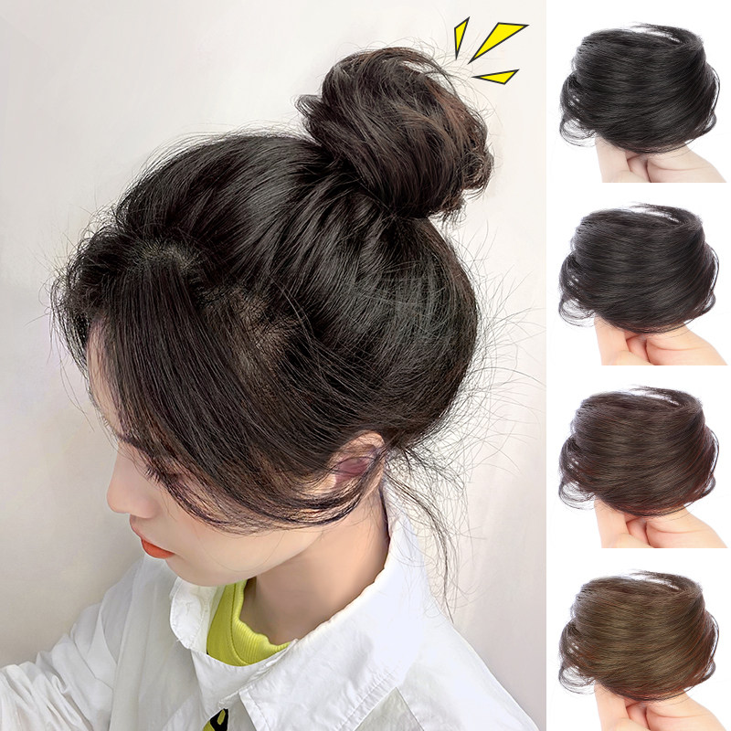 真发发圈丸子头卷发假发女夏自然古风花苞蓬o松懒人盘发神器假发