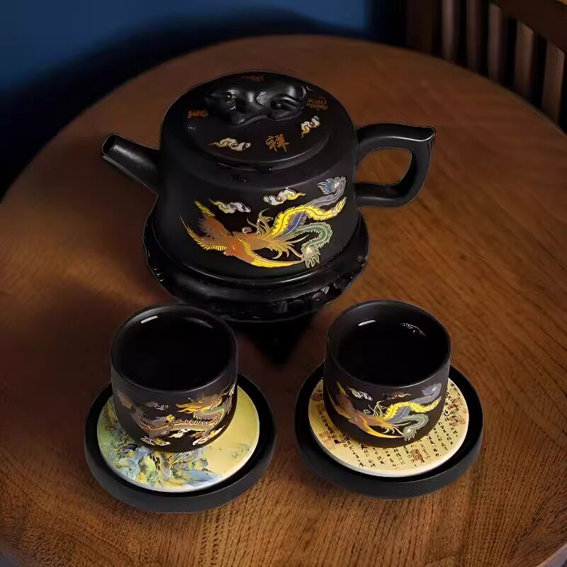 原矿龙凤变色紫砂壶凤鸣壶卧虎藏龙纯手工大容量家用泡茶壶西施壶