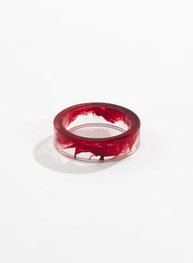 中性树脂简约血液戒指
