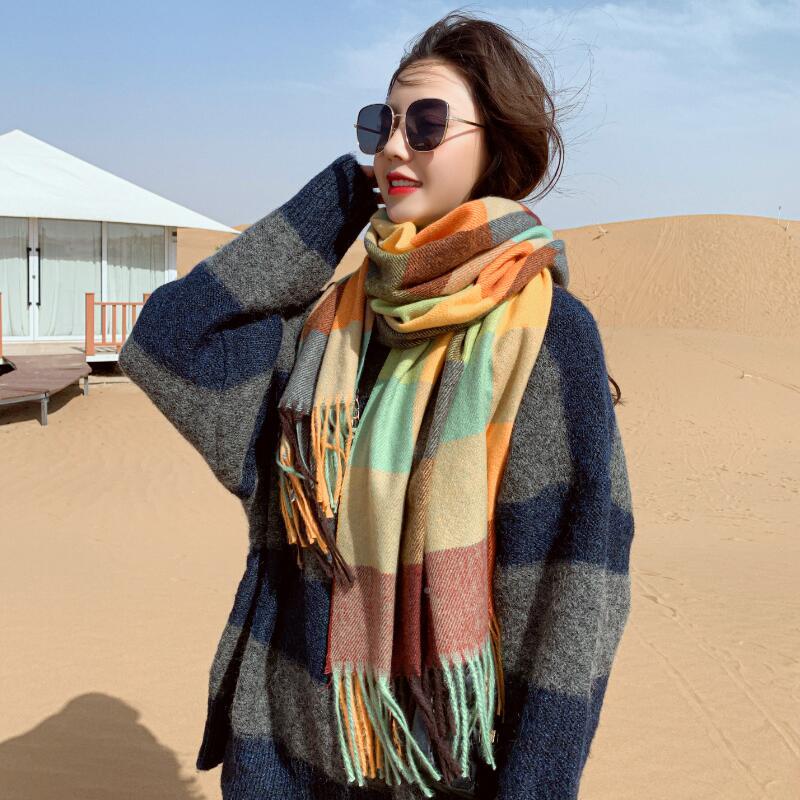 披肩两用秋冬季外围搭韩女版棉麻巾冬季可少女百搭情侣保暖围RHA