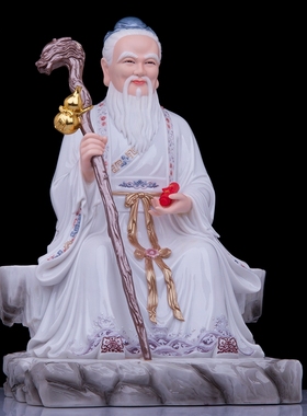仿瓷彩绘月老月下老儿红喜神媒神柴道月老星君新婚礼品工艺摆件