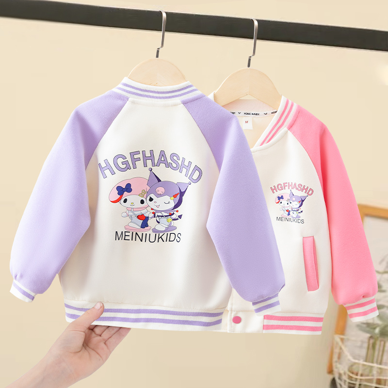 女童春装棒球服儿童休闲外套春秋款女孩宝宝夹克开衫运Z动可爱时