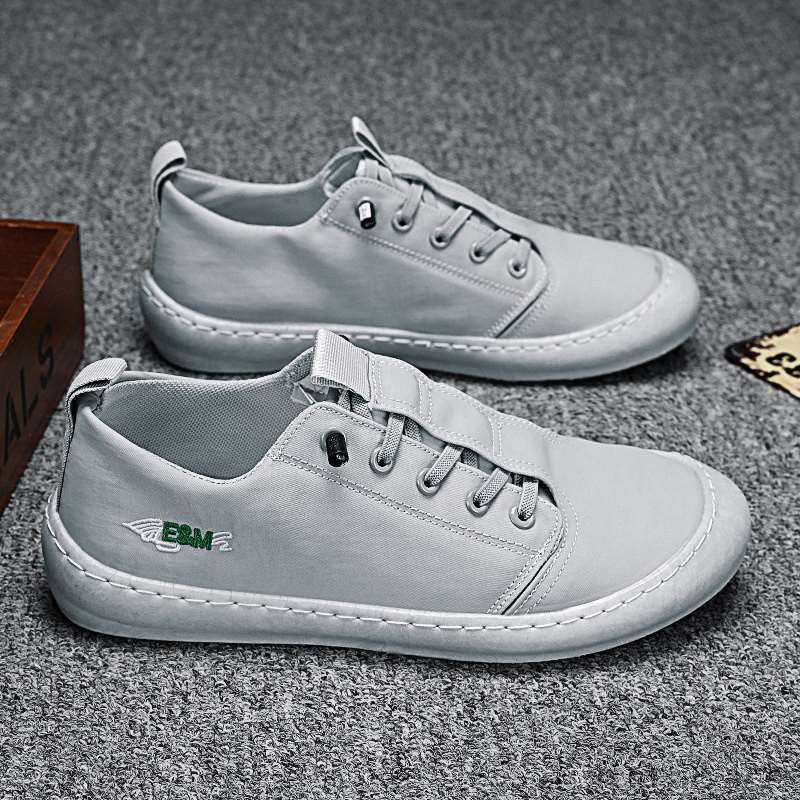 冰丝布鞋男夏季透气潮流休闲鞋百搭帆布鞋男士板鞋时尚小丑鞋轻质