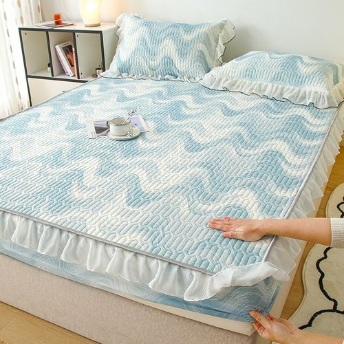 夏季冰丝乳胶凉席四件套床笠款空调软席三件套凉感床笠罩套夏天用