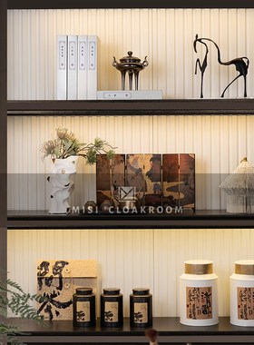 新中式样板间软装k饰品茶具套装展厅装饰马口铁茶叶罐客厅茶室摆