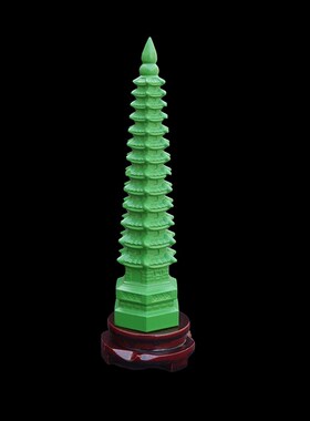 桃木文昌塔13层的木质绿色书桌书房F办公室装饰品状元笔工艺品摆