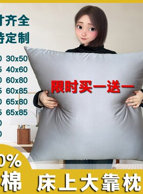 靠枕套不含芯大号沙发靠垫套50x60xB60x80纯棉大尺寸床上65x65x85