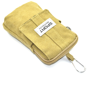 帆布双层手机包翻盖包干活男小包挂包运动小腰包零钱包手机袋烟包