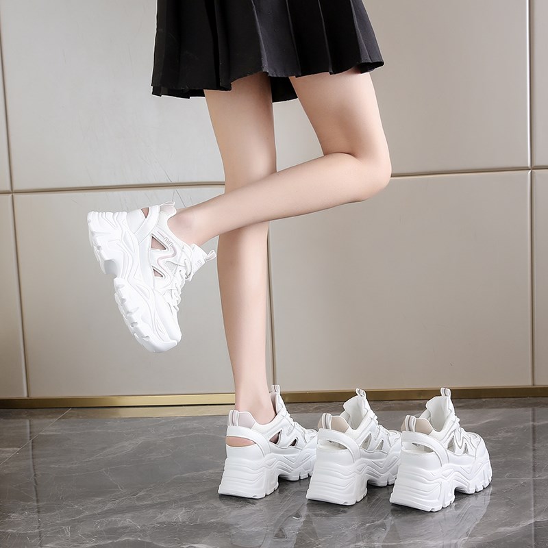 厚底运动凉鞋女款202p5新款夏季镂空内增高老爹鞋爆款透气休闲网