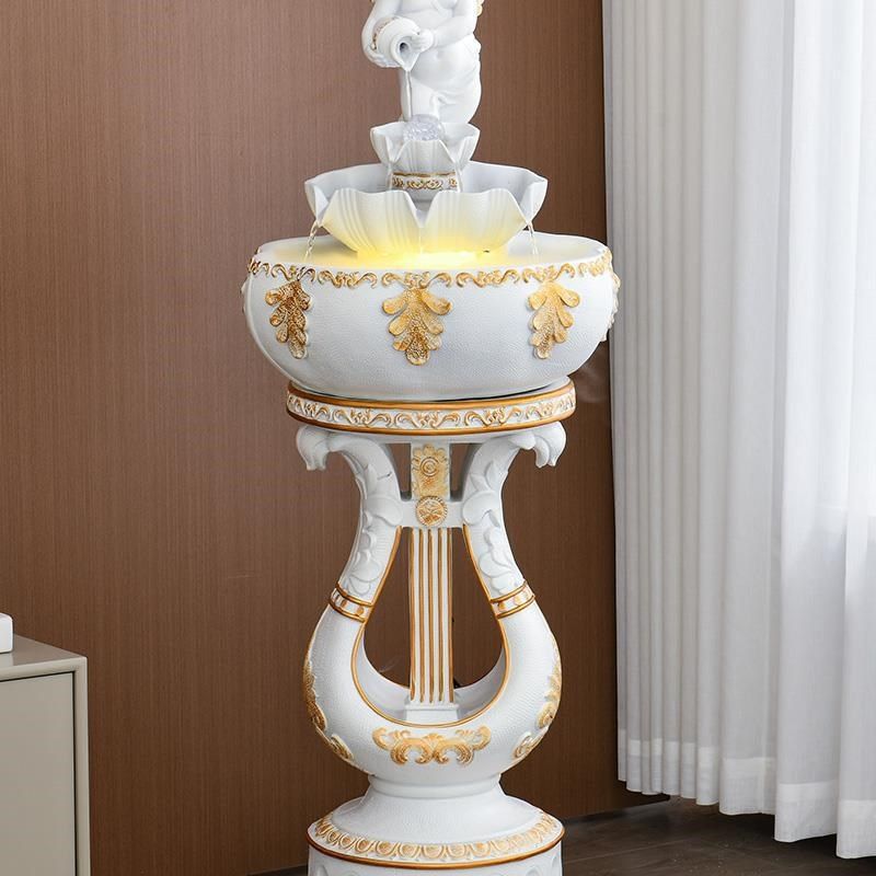 D!流水摆件循环水客厅加湿器家用创意鱼缸落地电视柜旁边欧式装