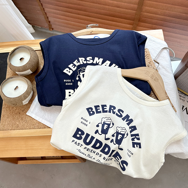 童装宝宝无袖T恤夏季薄款男童韩版宽松背心女儿R童上衣1-3岁夏装