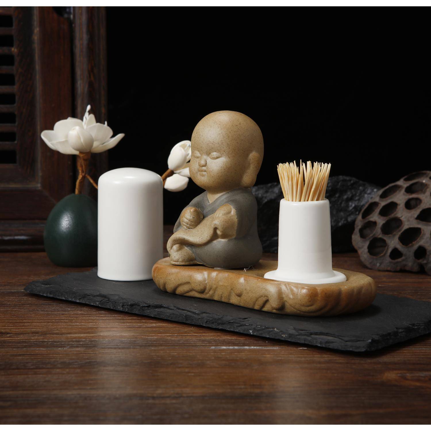 陶牙禅签筒家用性牙签桶创意牙签个瓷盒意居室ZZN摆件收纳盒牙签