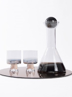现代创意简约玻璃酒具套装客厅玄C关酒店样板房茶几桌面家居装饰