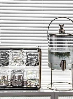 高颜值冷水壶带龙果头家用水壶喝耐杯子套装创23354意玻璃凉水壶