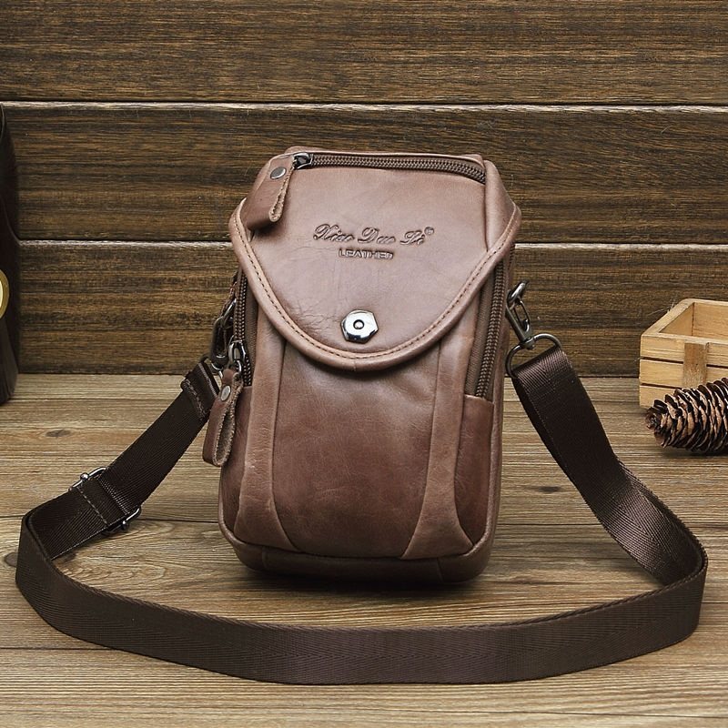 头层牛皮手机包腰包真皮小包多功能男士斜挎迷你单肩小型轻便挎包