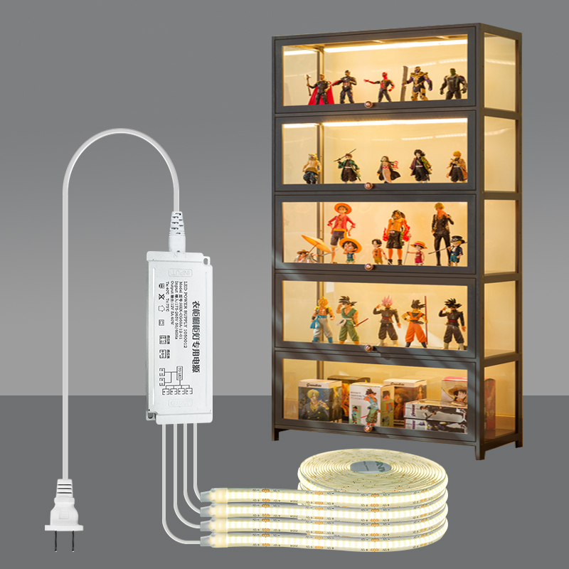 餐边酒柜灯d带led线条免开槽感应橱衣柜展示电视手办展示玻璃书柜