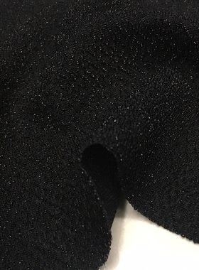 黑颗粒微闪光针织弹力面料软糯垂B感裙裤装打底衫晚礼表演服布料