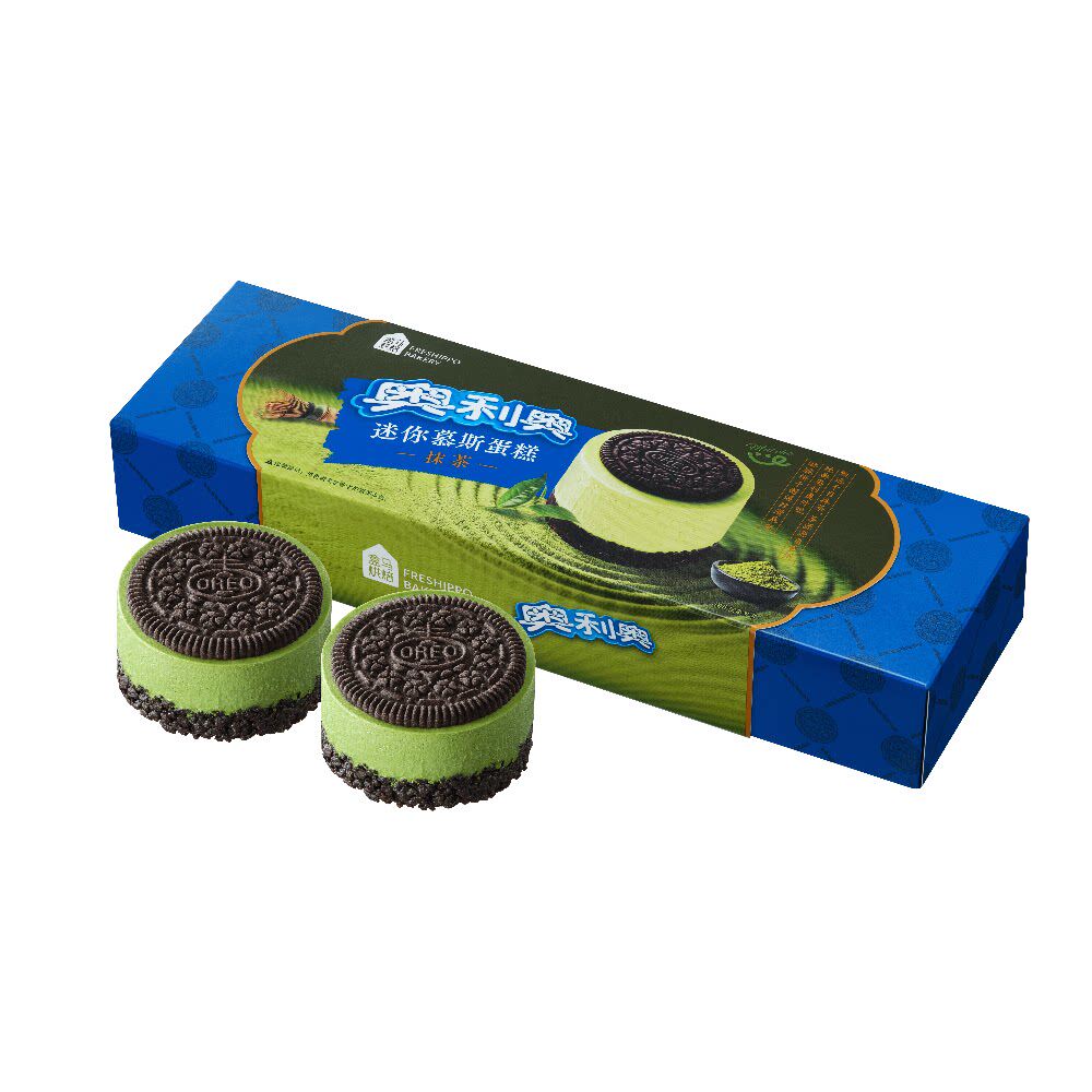 盒马代购 奥利奥 抹茶迷你慕斯蛋糕120g四枚摆盘巧克力奶油糕点心